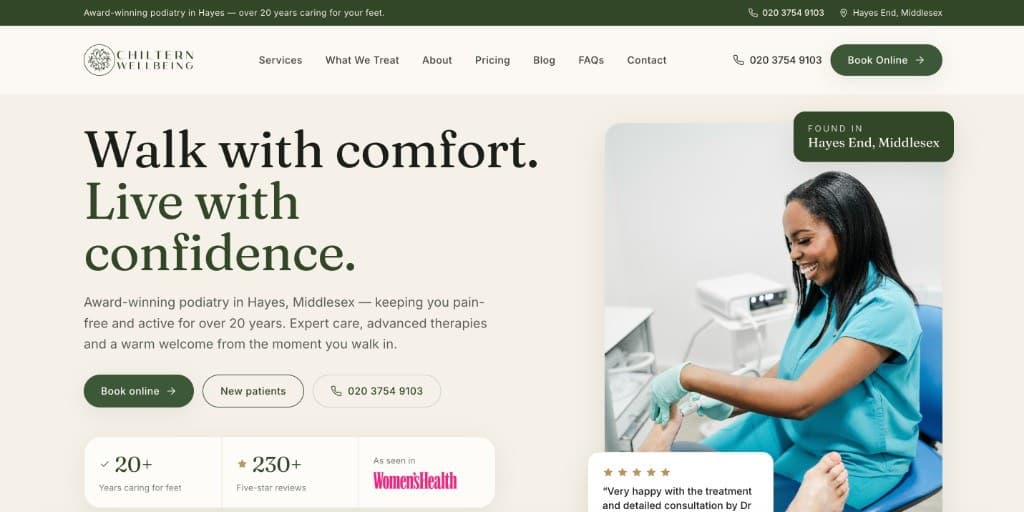 Chiltern Wellbeing website homepage